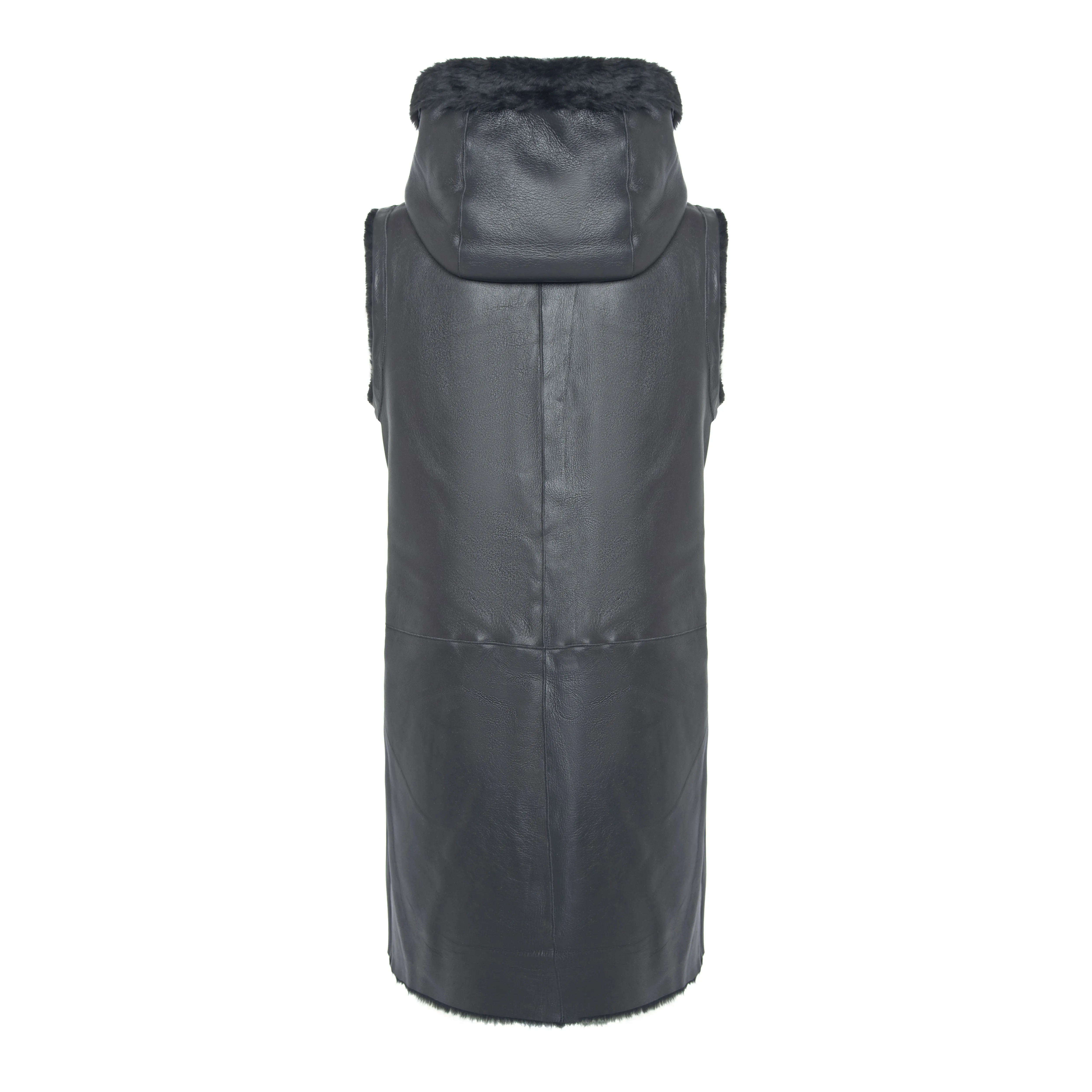 DIXIE LONG - Merino Shearling HOODED VEST