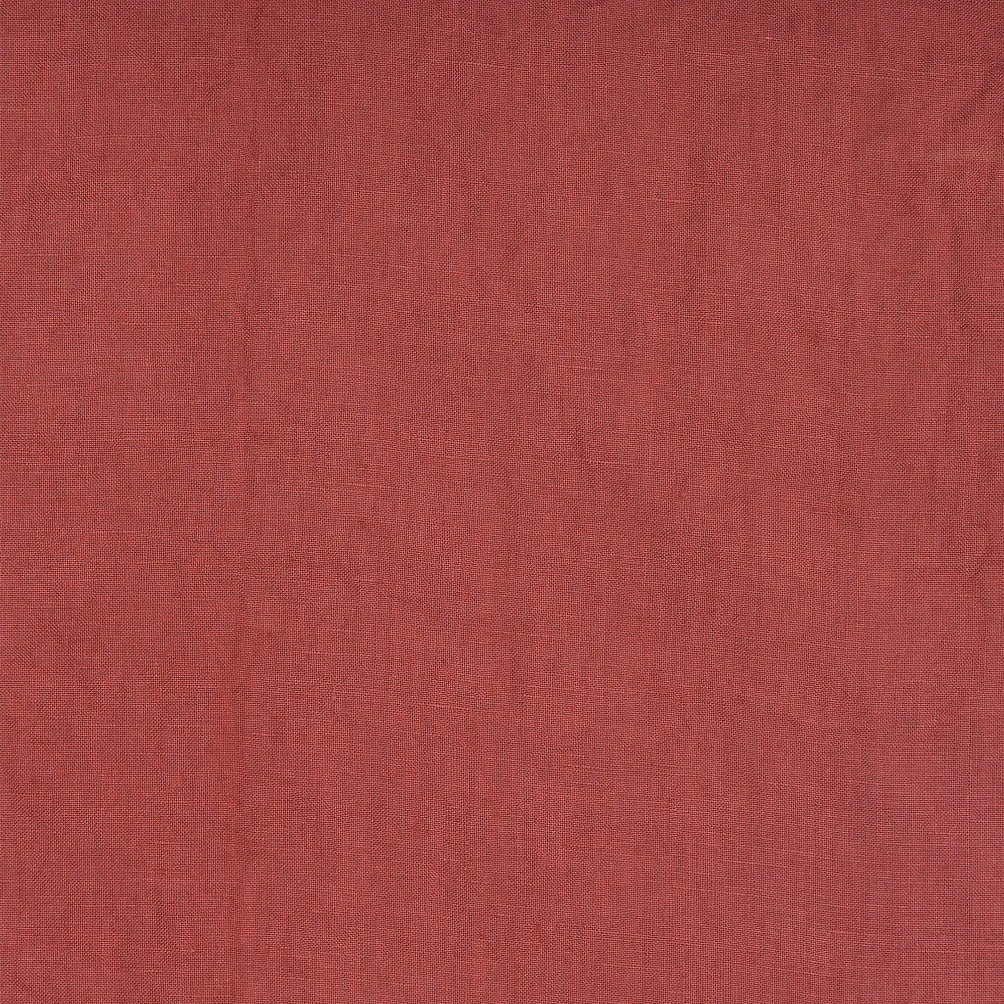 Long linen tunic dress red brick - Carol