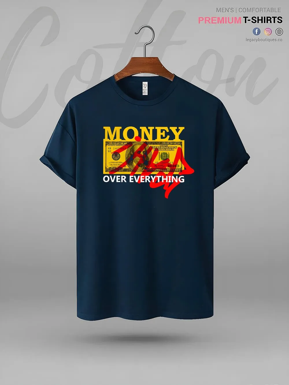 Money Over Everything Print XXL Mens Tshirt In Lowest Price Only In BD