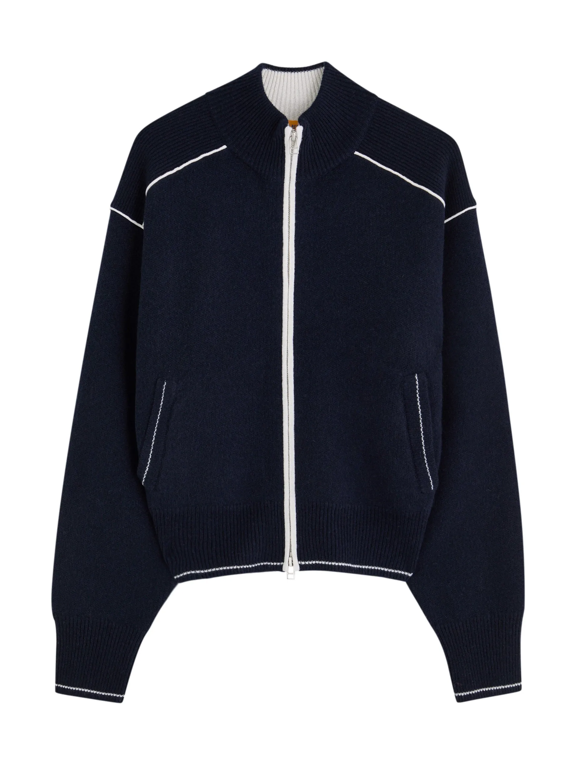 Panelled cashmere track jacket