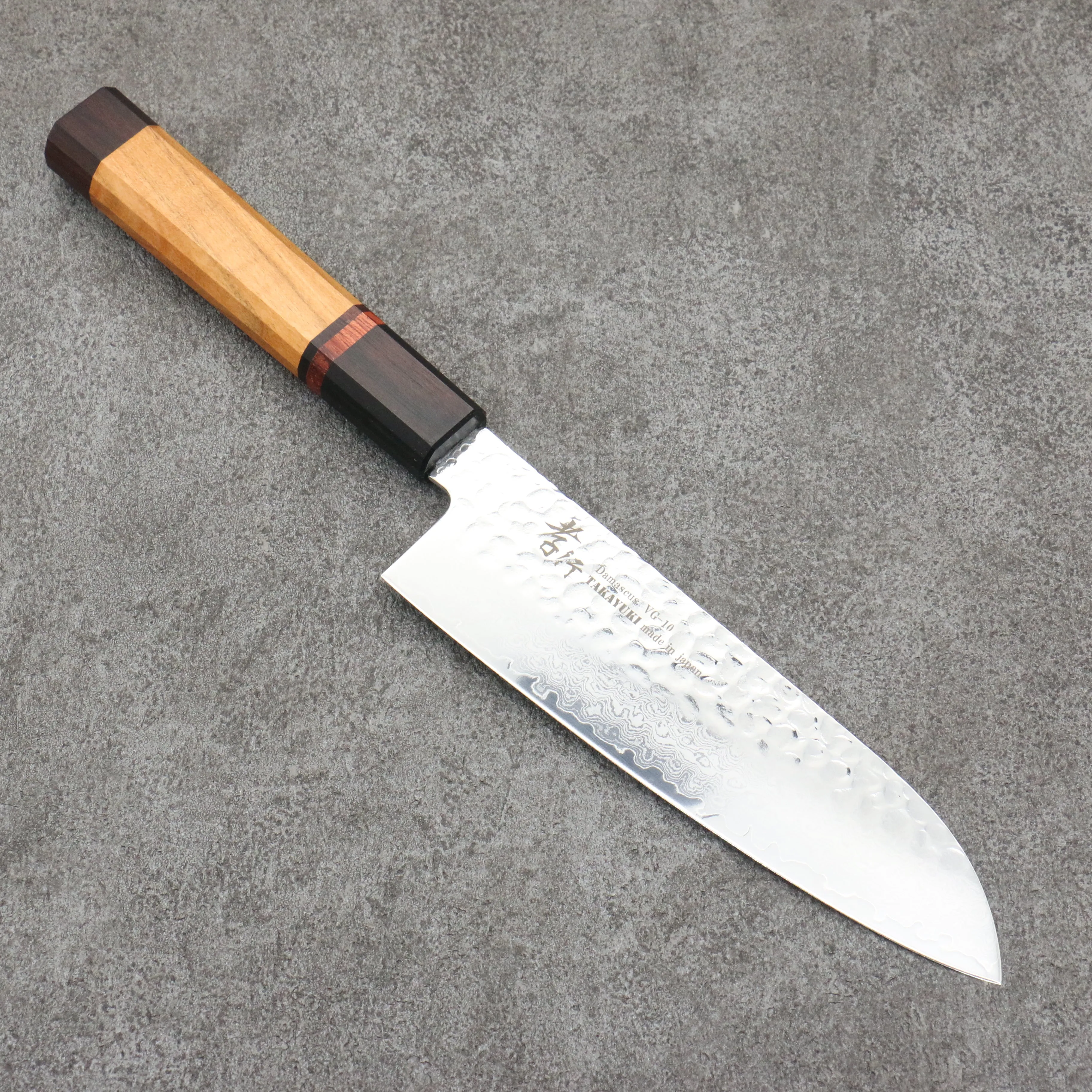 Sakai Takayuki VG10 33 Layer Damascus Santoku170mm Mountain cherry (12 sided) Handle
