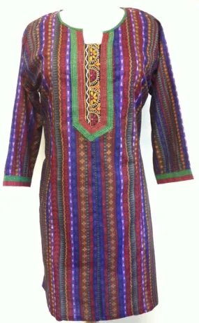 Superior Cotton Tunic top with Long slee ves (Green Shades)